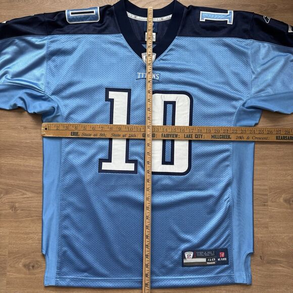 Reebok Authentic Tennessee Titans Jake Locker NFL Jersey Light Blue Size 48 XL - Picture 9 of 10